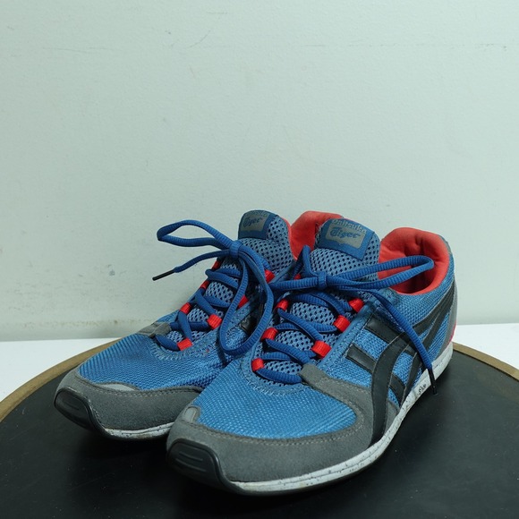 Onitsuka Tiger by ASICS Shaw Runner Sneakers Men 7 Blue Gray Red Retro Athletic - Picture 4 of 11